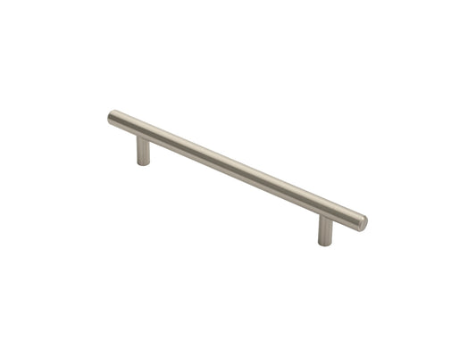 12MM DIA. T-BAR PULL HANDLE - 160MM C/C - BOLT THROUGH FIXING - SATIN NICKEL - 160 ( 220 )