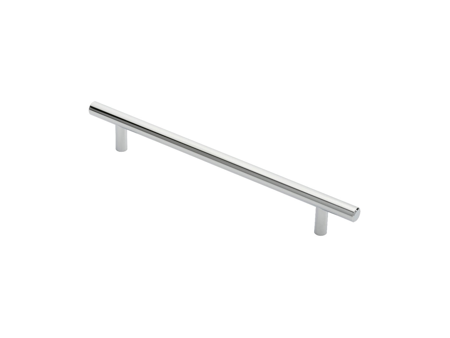 12MM DIA. T-BAR PULL HANDLE - 192MM C/C - BOLT THROUGH FIXING - POLISHED CHROME - 192 ( 252 )