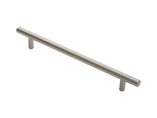 12MM DIA. T-BAR PULL HANDLE - 192MM C/C - BOLT THROUGH FIXING - SATIN NICKEL - 192 ( 252 )