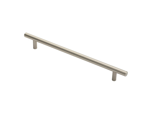 12MM DIA. T-BAR PULL HANDLE - 224MM C/C - BOLT THROUGH FIXING - SATIN NICKEL - 224 ( 284 )