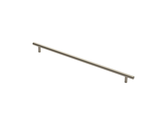 12MM DIA. T-BAR PULL HANDLE - 384MM C/C - BOLT THROUGH FIXING - SATIN NICKEL - 384 ( 444 )