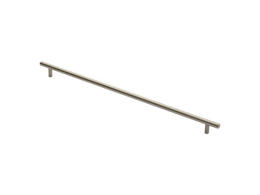 12MM DIA. T-BAR PULL HANDLE - 448MM C/C - BOLT THROUGH FIXING - SATIN NICKEL - 448 ( 508 )