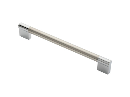 FTD 13MM KEYHOLE HANDLE 192MM C/C - SATIN NICKEL/POLISHED CHROME - 192 ( 204 )