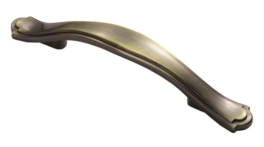 FTD TRADITIONAL STEPPED EDGE HANDLE 76MM C/C - ANTIQUE BURNISHED BRASS - 76 ( 130 )