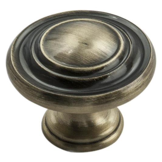 FTD TRADITIONAL PATTERN KNOB 34MM - ANTIQUE BURNISHED BRASS - 34mm