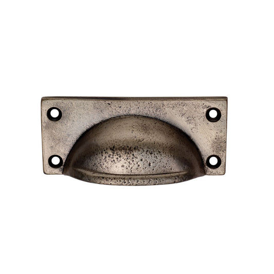 FTD SQUARE PLATE CUP HANDLE 79 X 25MM C/C - PEWTER - 79 x 25