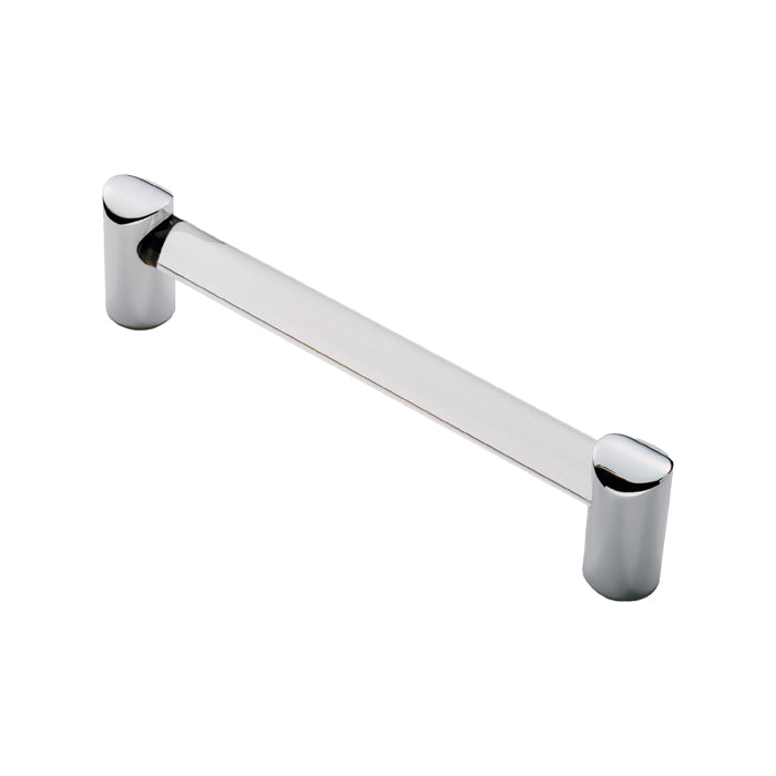 FTD 16MM CLEAR ACRYLIC BAR HANDLE 160MM C/C - ACRYLIC CLEAR CHROME - 160 ( 180 )