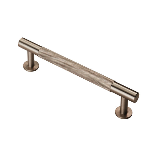 KNURLED CABINET PULL HANDLE 128MM C/C - SATIN NICKEL -