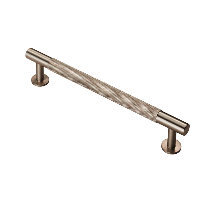 KNURLED CABINET PULL HANDLE 160MM C/C - SATIN NICKEL -