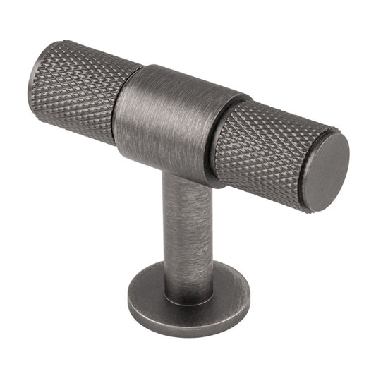 KNURLED CABINET T-BAR KNOB - ANTHRACITE -