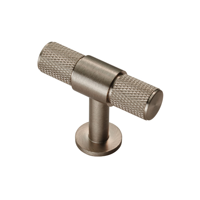 KNURLED CABINET T-BAR KNOB - SATIN NICKEL -