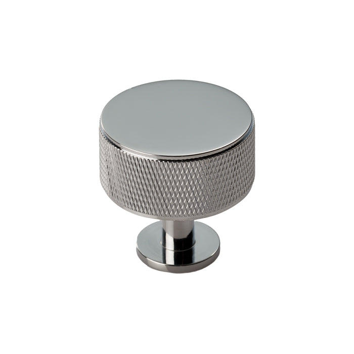 KNURLED CABINET RADIO KNOB - POLISHED CHROME -