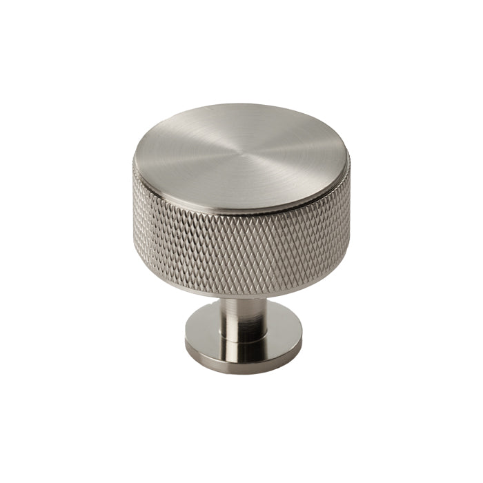 KNURLED CABINET RADIO KNOB - SATIN NICKEL -