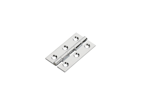 50 X 28 X 1.5MM CABINET HINGE C/W SCREWS (PAIR) - POLISHED CHROME - 50 x 28 x 1.5