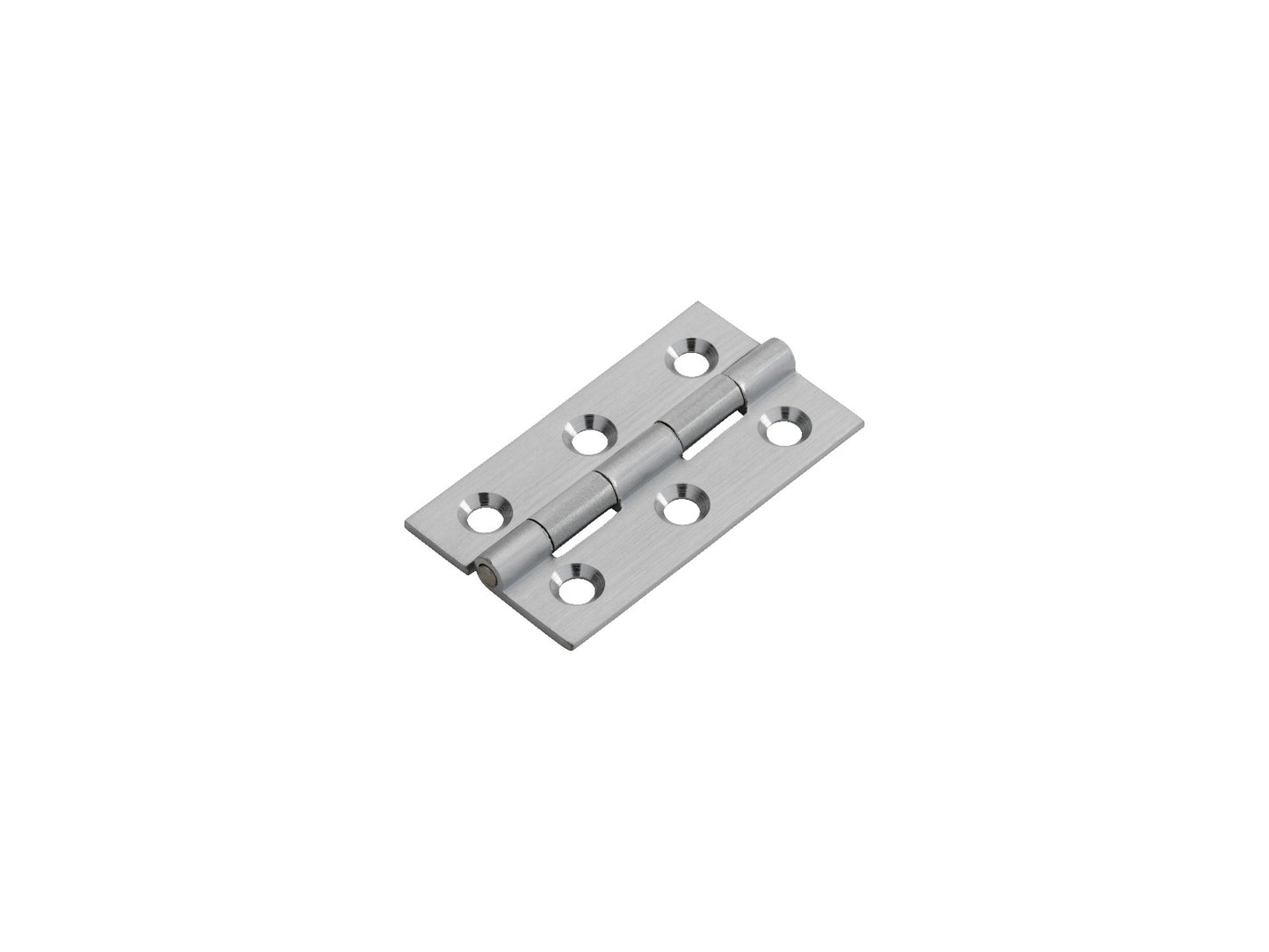 50 X 28 X 1.5MM CABINET HINGE C/W SCREWS (PAIR) - SATIN CHROME - 50 x 28 x 1.5