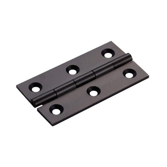 64 X 35 X 2MM CABINET HINGE C/W SCREWS (PAIR) - MATT BLACK -