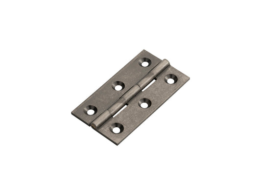 64 X 35 X 2MM CABINET HINGE C/W SCREWS (PAIR) - PEWTER - 64 X 35 X 2MM