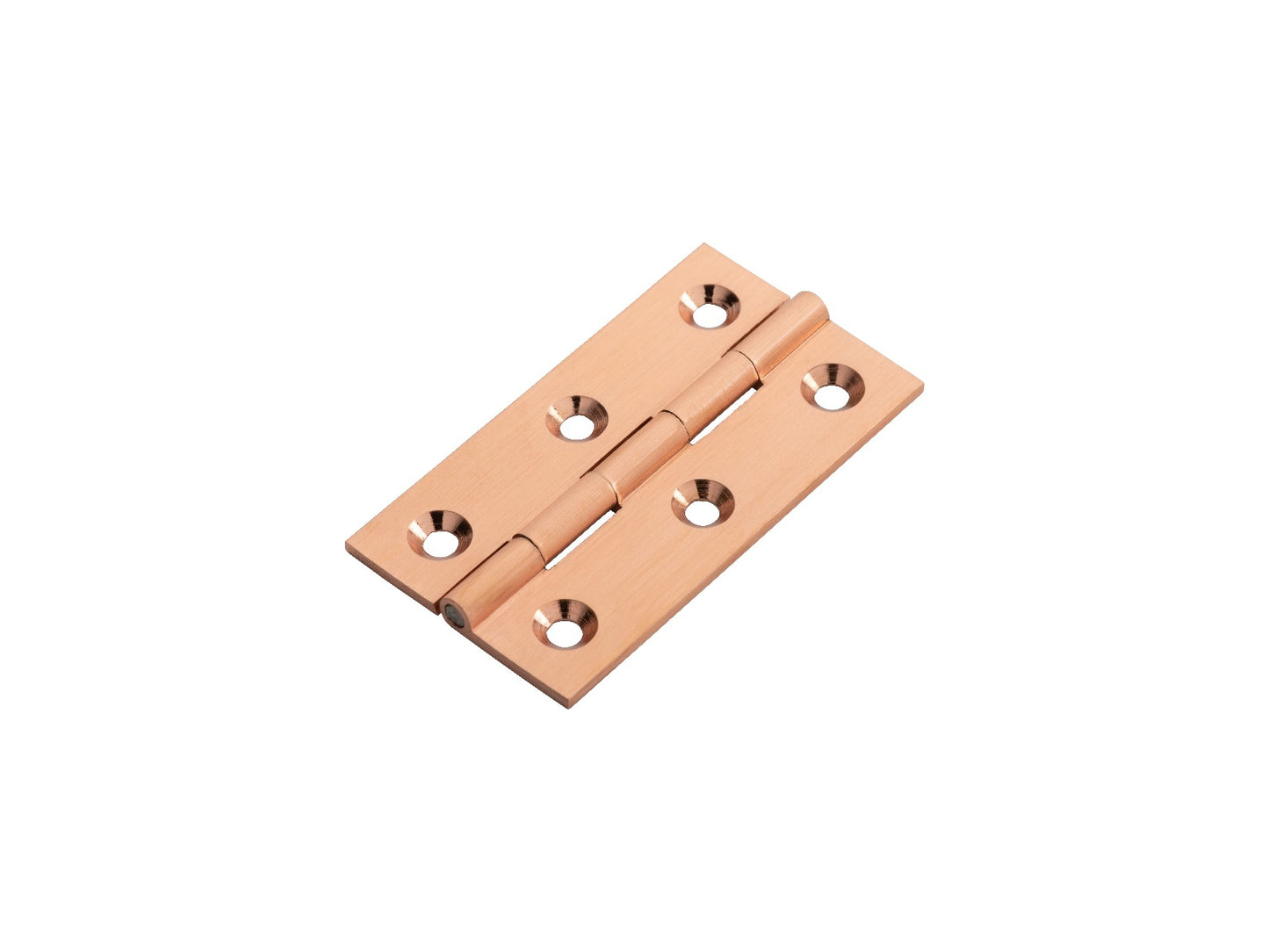 64 X 35 X 2MM CABINET HINGE C/W SCREWS (PAIR) - SATIN COPPER - 64 X 35 X 2mm