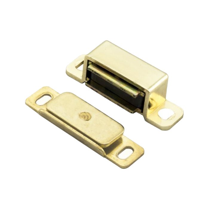 46 X 15 X 14MM - STEEL MAGNETIC CATCH - 6KG PULL - ELECTRO BRASSED - 46 x 15 x 14