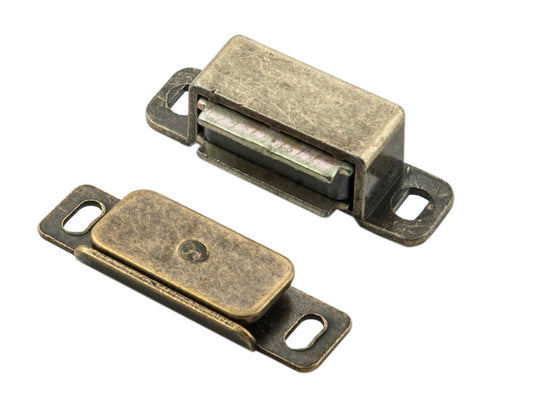 46 X 15 X 14MM - STEEL MAGNETIC CATCH - 6KG PULL - FLORENTINE BRONZE - 46 x 15 x 14