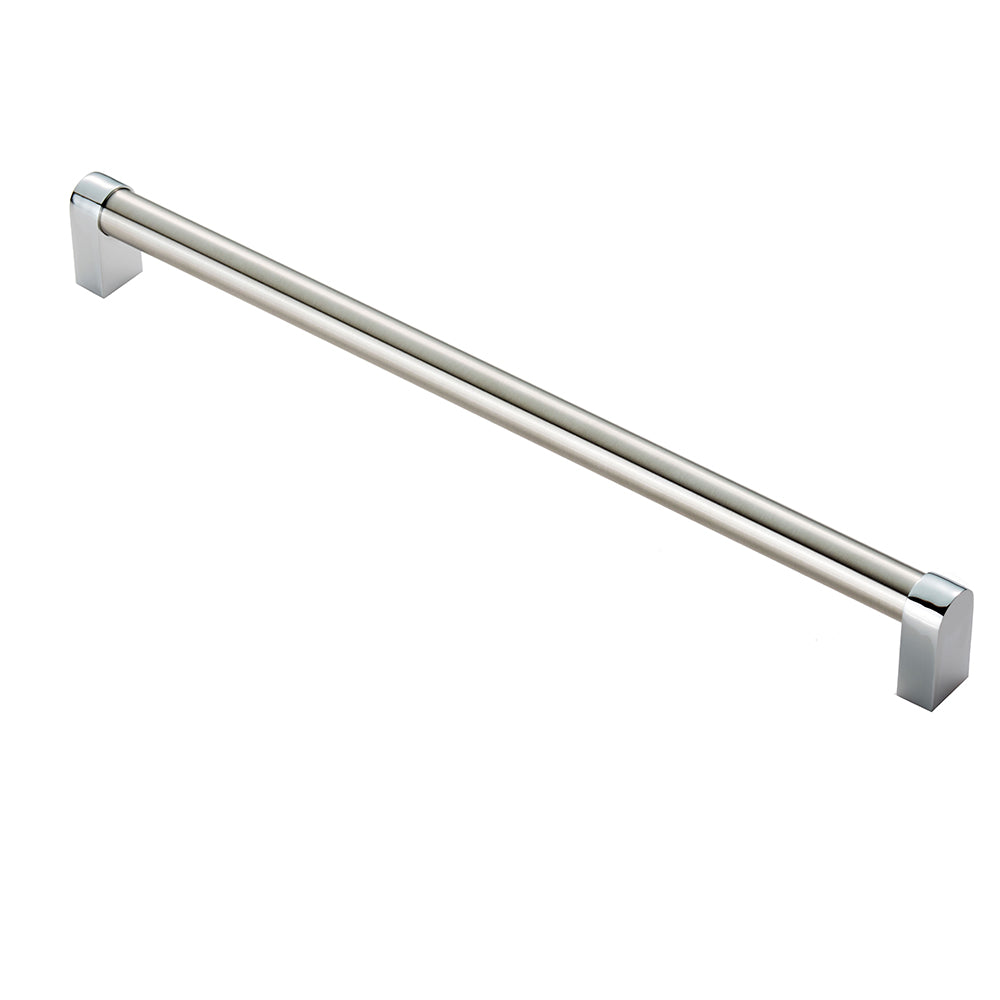 FTD BAUHAUS HANDLE 320MM C/C - SATIN NICKEL/POLISHED CHROME - 320 ( 336 )