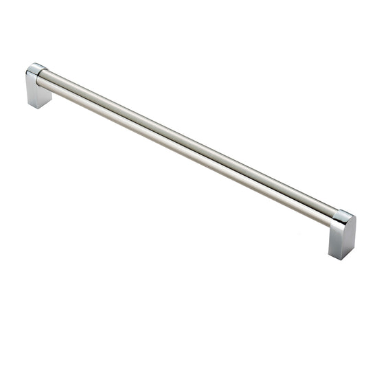 FTD BAUHAUS HANDLE 320MM C/C - SATIN NICKEL/POLISHED CHROME - 320 ( 336 )