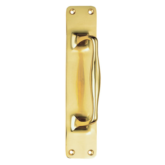 PULL HANDLE (CAST) - POLISHED BRASS - 305MM X 63MM