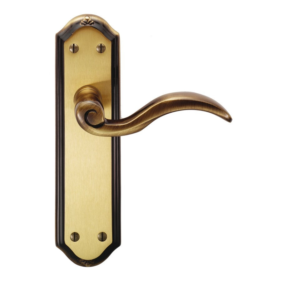 WENTWORTH LEVER ON BACKPLATE - LATCH - FLORENTINE BRONZE - 180MM X 48MM