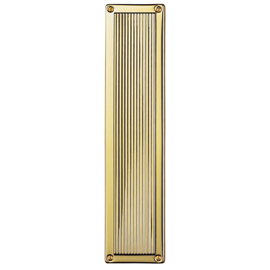 QUEEN ANNE - FINGER PLATE - POLISHED BRASS - 305MM X 70MM