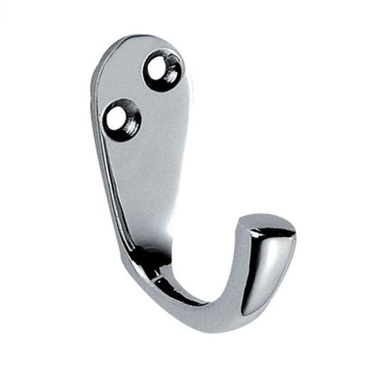 VICTORIAN SINGLE ROBE HOOK - POLISHED CHROME - 45MM