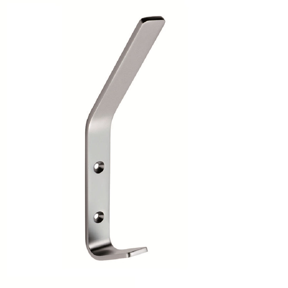 175 X 20MM FLAT HAT & COAT HOOK - SATIN ANODISED ALUMINIUM -