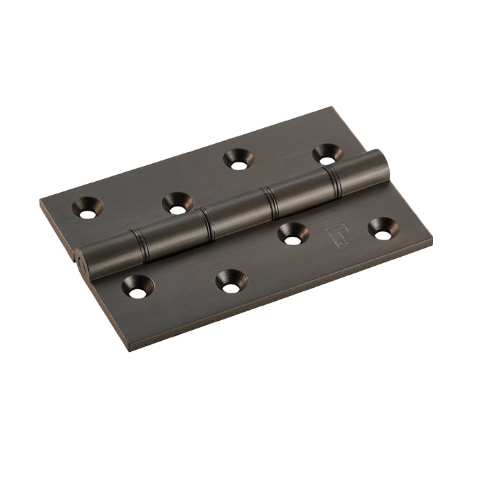 102 X 67 X 4MM DOUBLE PHOSPHOR BRONZE WASHERED BUTT HINGE C/W SCREWS (PAIR) - MATT BRONZE - 102 x 67 x 4mm