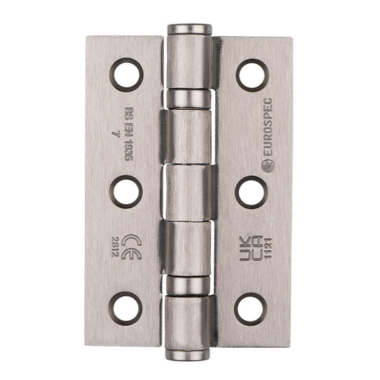 76 X 51 X 2MM BALL BEARING HINGE - GRADE 7 C/W SCREWS (PAIR) - Satin Nickel -