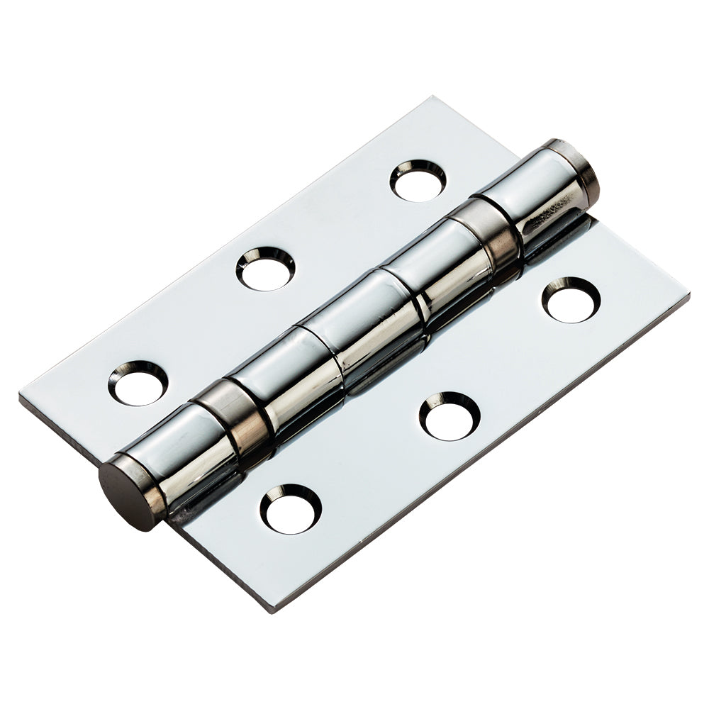 76 X 51 X 2MM BALL BEARING BUTT HINGE - POLISHED CHROME - 76x51x2