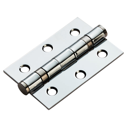 76 X 51 X 2MM BALL BEARING BUTT HINGE - POLISHED CHROME - 76x51x2