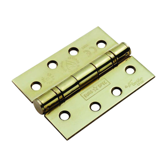 102 X 76 X 3MM BALL BEARING HINGE GRADE 13 C/W SCREWS (PAIR) - STAINLESS BRASS -