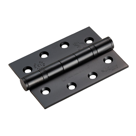 102 X 76 X 3MM BALL BEARING HINGE GRADE 13 C/W SCREWS (PAIR) - MATT BLACK -