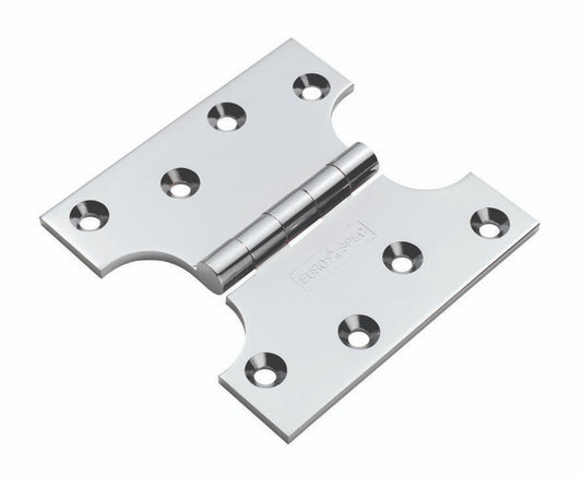 102 X 102 X 4MM PARLIAMENT HINGE C/W SCREWS (PAIR)_x005F

 - POLISHED CHROME -