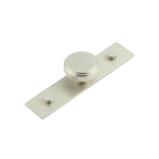 Cropley Cupboard Knobs 40mm Plain Backplate Satin Nickel - Satin Nickel - 40mm