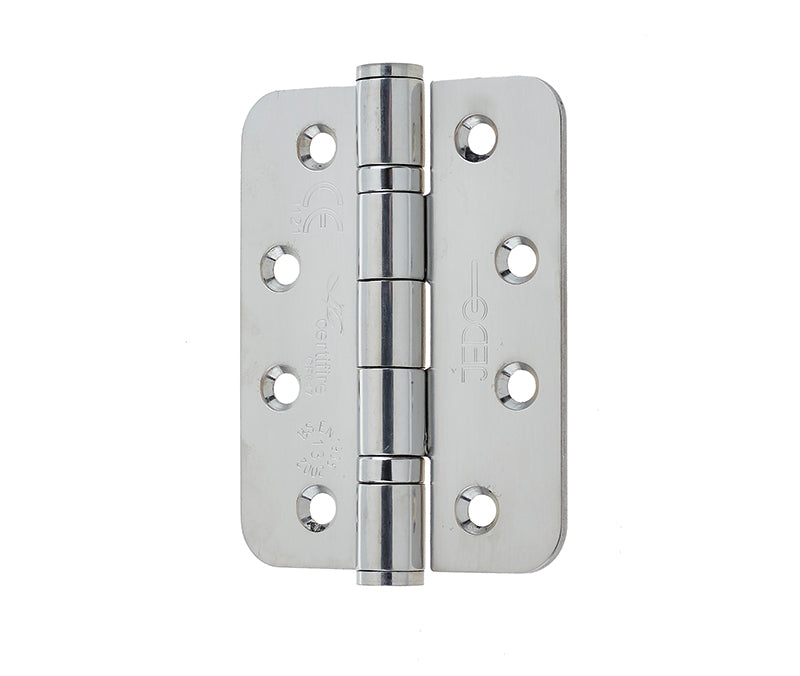 Certifire Stainless Steel Grade 13 Radiused Ball Bearing Hinges 102x76x3mm Polished Stainless Steel - Polished Stainless Steel - 102x76x3mm