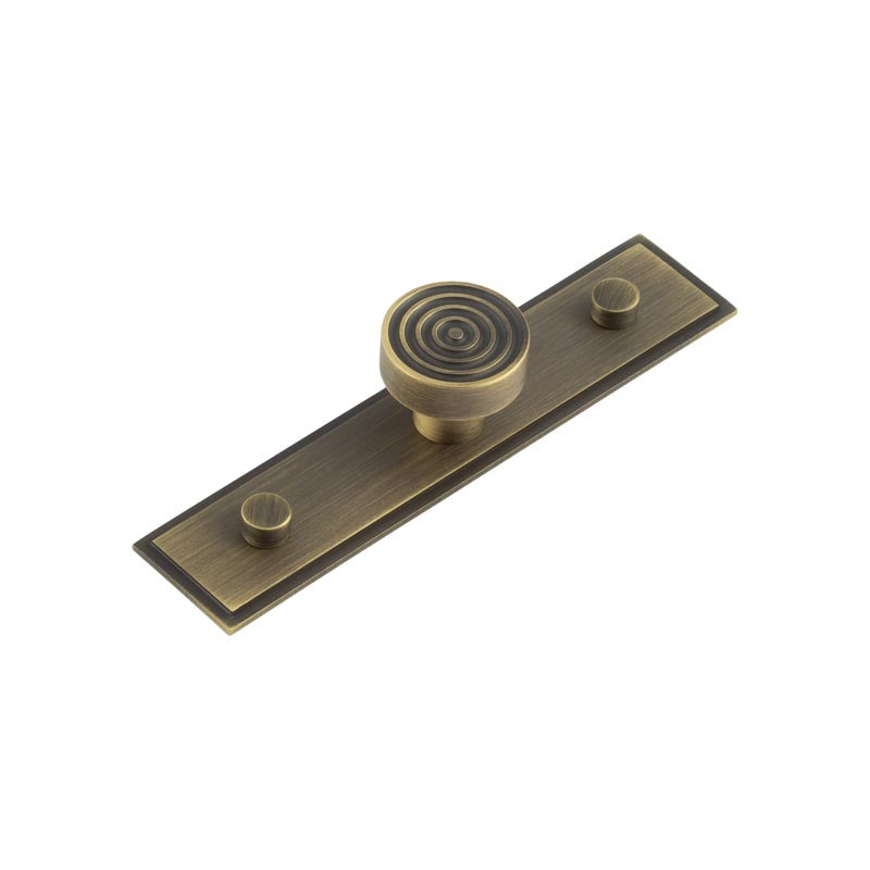 Murray Cupboard Knobs 30mm Stepped Backplate Antique Brass - Antique Brass - 30mm