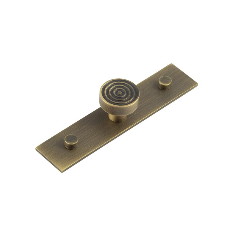 Murray Cupboard Knobs 30mm Plain Backplate Antique Brass - Antique Brass - 30mm