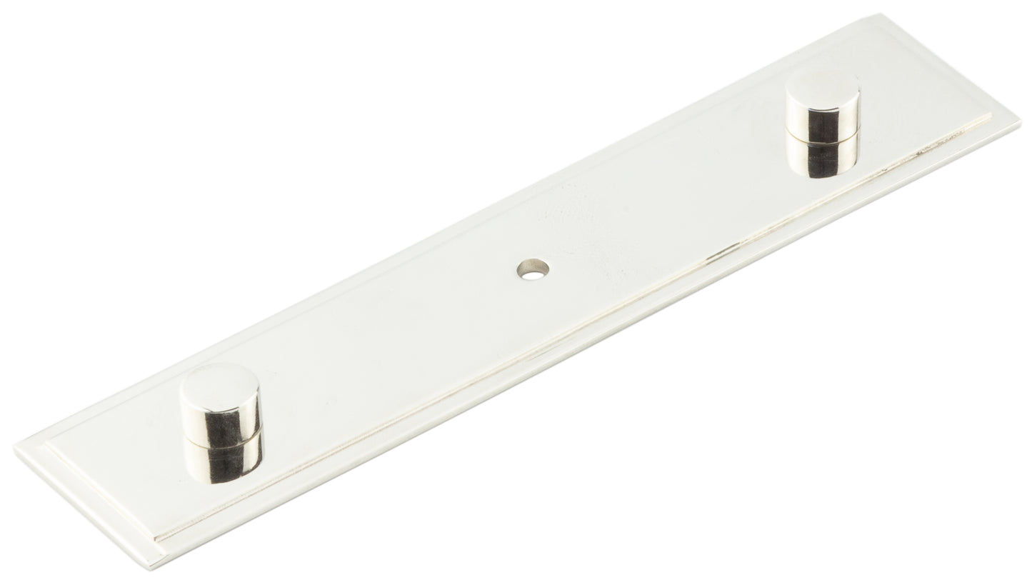 Rushton Backplate for Cupboard Knobs 140x30mm Polished Nickel - Polished Nickel - 140x30mm