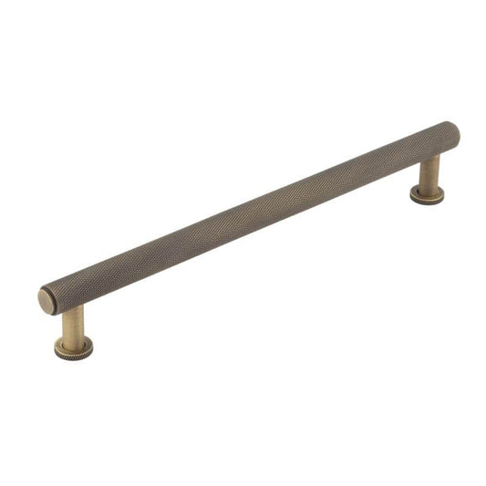 Burlington Piccadilly Knurled Cabinet Handles 224mm Antique Brass - Antique Brass - 224mm