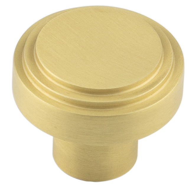 Cropley Cupboard Knobs 30mm Satin Brass - Satin Brass - 30mm