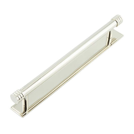 Hoxton Sturt Cabinet Handles 224mm Ctrs Stepped Backplate Polished Nickel - Polished Nickel - 224mm Ctrs