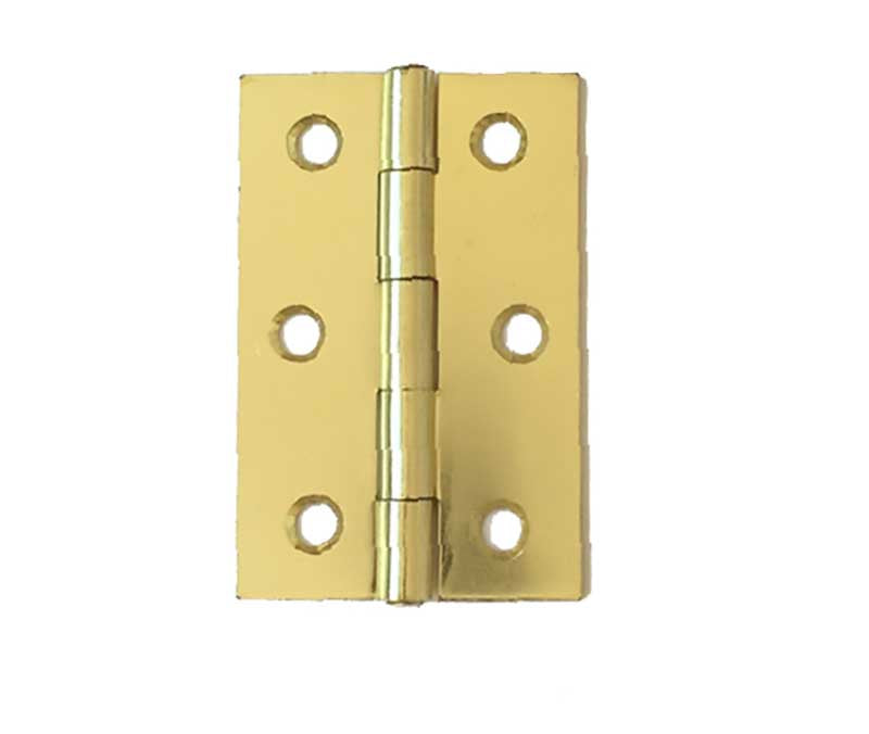 Steel Plain Bearing Butt Hinges 76x50x1.65mm Electro Brassed - Electro Brassed - 76x50x1.65mm