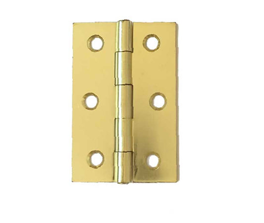 Steel Plain Bearing Butt Hinges 76x50x1.65mm Electro Brassed - Electro Brassed - 76x50x1.65mm