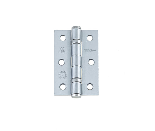 Jedo Grade 7 Steel Ball Bearing Hinges 76x50mm Satin Chrome - Satin Chrome - 76x50x2.2mm