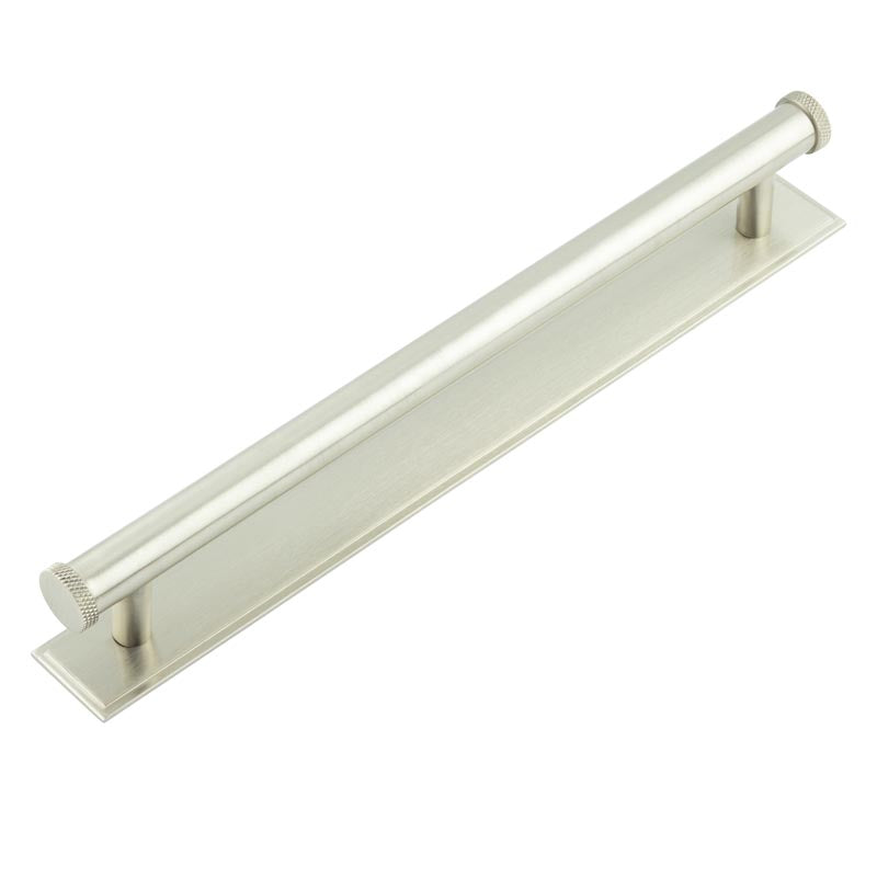 Hoxton Wenlock Cabinet Handles Stepped Backplate Satin Nickel - Satin Nickel - 224mm Ctrs